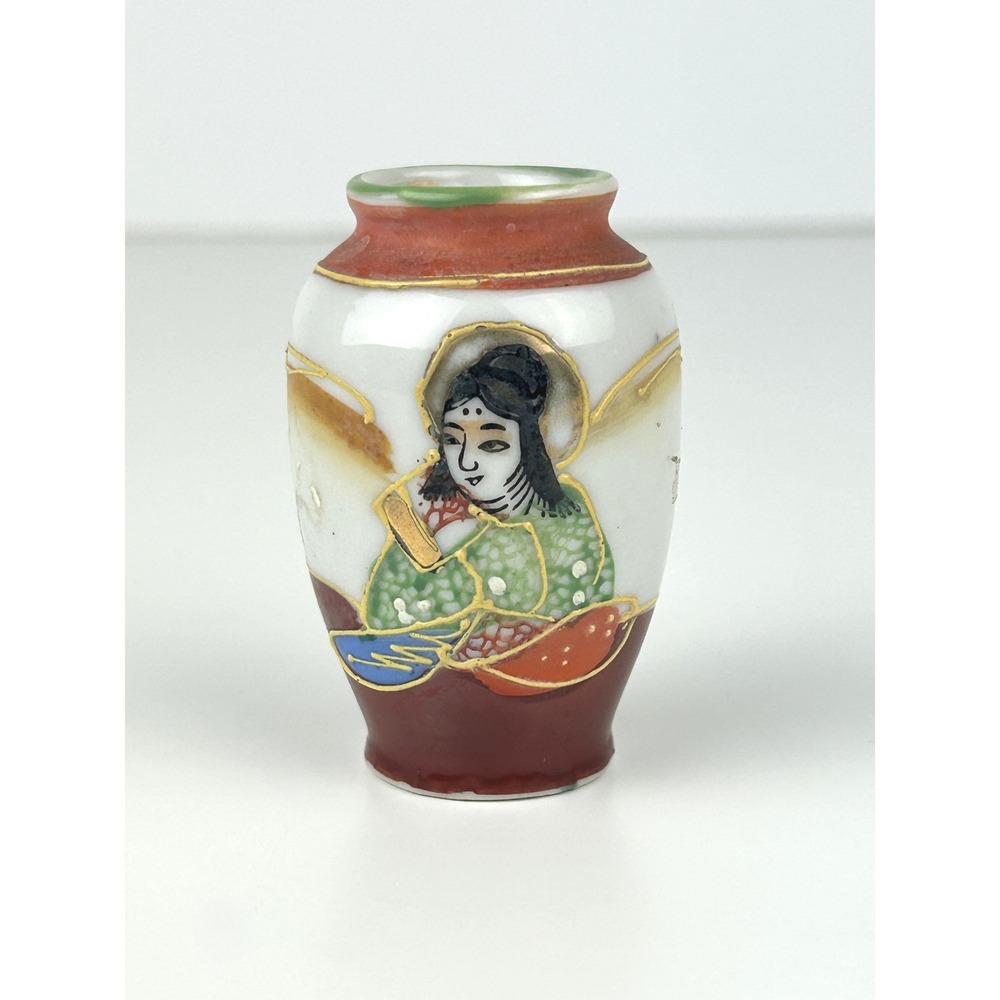 Vintage Occupied Japan Geisha Bud Vase‎ Hand Painted Porcelain 2.5"